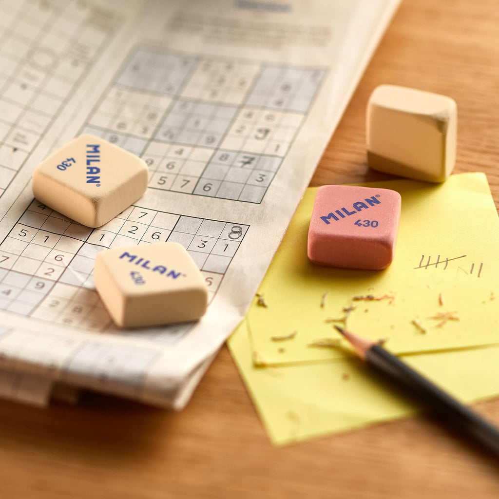 Goma de borrar milan 430 blister , 4 Unidades ( Paquete de 1)