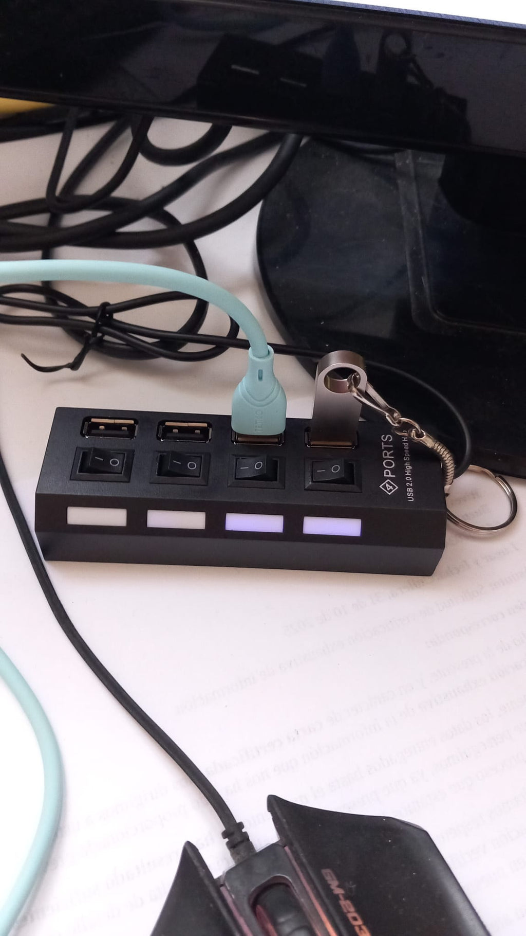 🔌 Extensor USB 4 Puertos con Interruptores Individuales